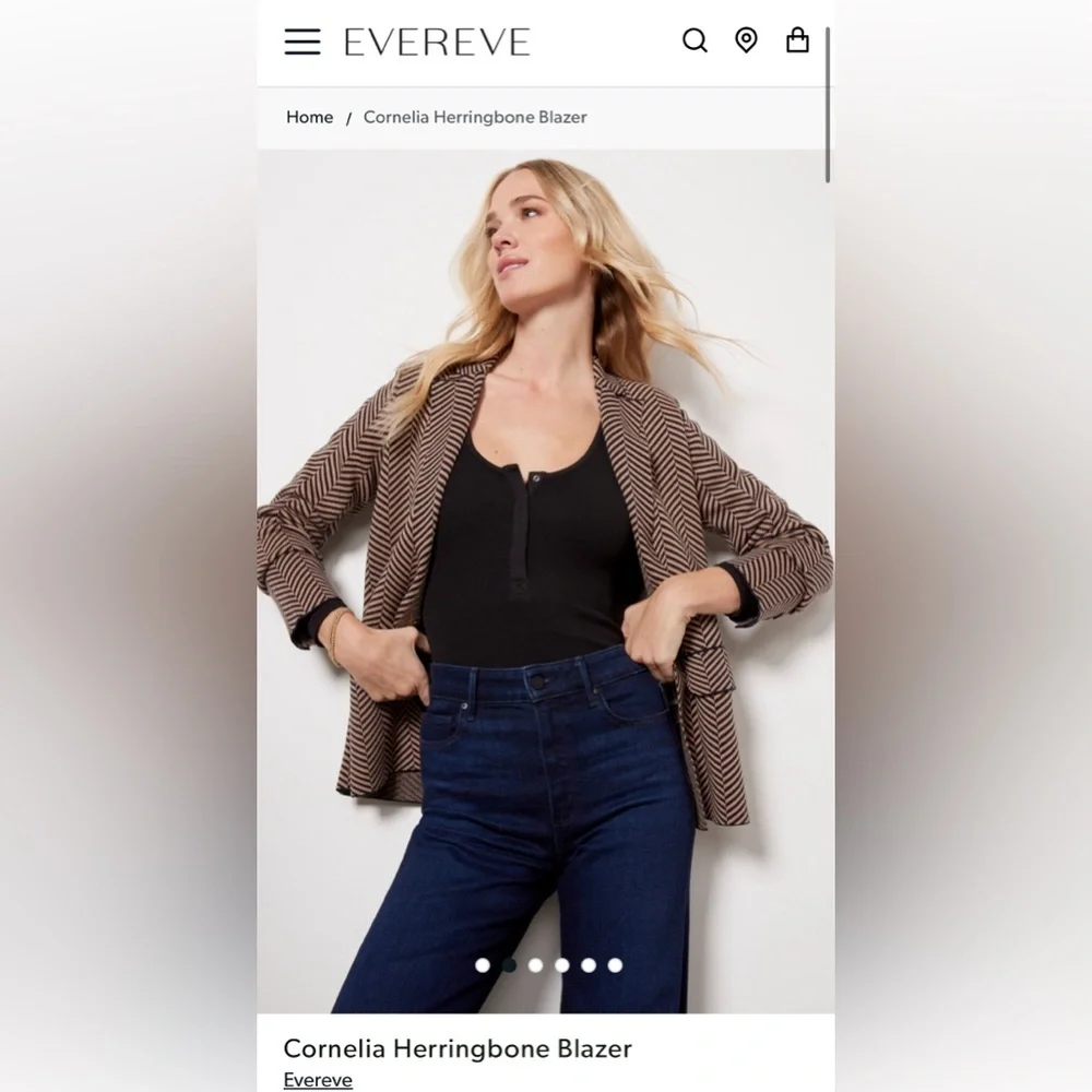 Evereve Cornelia Herringbone Blazer Size XS NWT it’s sold out at store - Picture 6 of 9